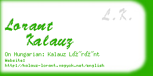 lorant kalauz business card